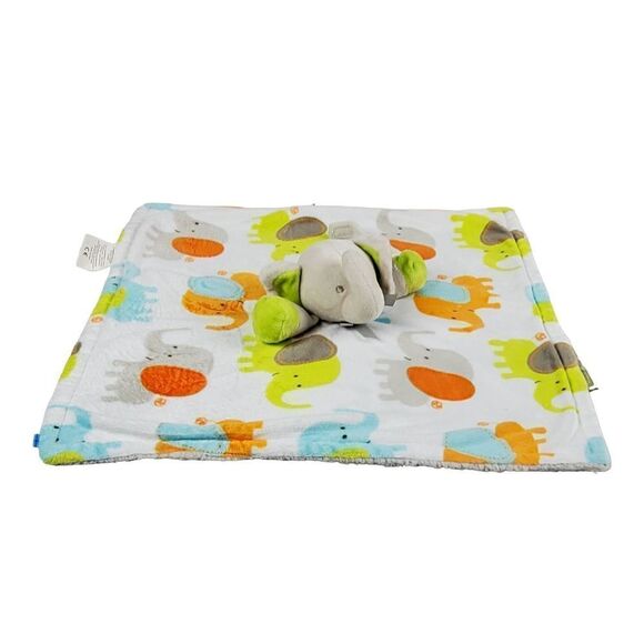 Blankets & Beyond Lovey Security Blanket Elephant 15" Baby Pacifier Holder Green - Picture 3 of 12